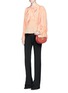 Figure View - Click To Enlarge - CHLOÉ - Pussybow ruched crepe de chine blouse