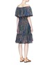 Back View - Click To Enlarge - CHLOÉ - Firework print ruffle off-shoulder dress