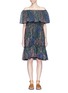 Main View - Click To Enlarge - CHLOÉ - Firework print ruffle off-shoulder dress