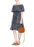 Figure View - Click To Enlarge - CHLOÉ - Firework print ruffle off-shoulder dress
