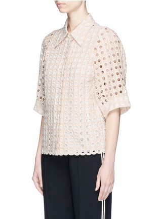Front View - Click To Enlarge - CHLOÉ - Crochet eyelet shirt
