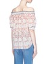Back View - Click To Enlarge - CHLOÉ - Floral print ruffle off-shoulder crépon top