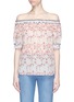Main View - Click To Enlarge - CHLOÉ - Floral print ruffle off-shoulder crépon top