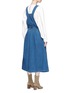 Back View - Click To Enlarge - CHLOÉ - Ruched denim pinafore dress