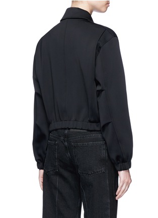 Back View - Click To Enlarge - HELMUT LANG - Scuba jersey cropped bomber jacket