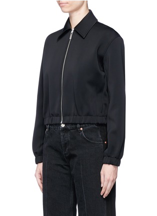 Front View - Click To Enlarge - HELMUT LANG - Scuba jersey cropped bomber jacket