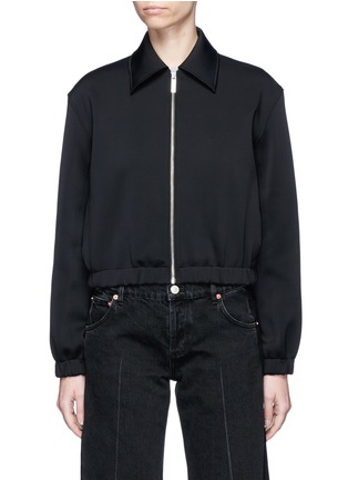 Main View - Click To Enlarge - HELMUT LANG - Scuba jersey cropped bomber jacket