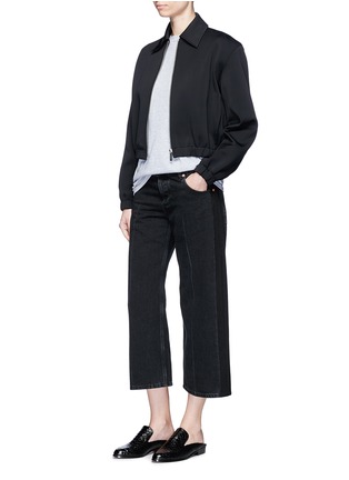 Figure View - Click To Enlarge - HELMUT LANG - Scuba jersey cropped bomber jacket