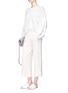 Figure View - Click To Enlarge - HELMUT LANG - Pleated crepe culottes
