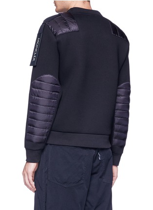 Back View - Click To Enlarge - MONCLER - Quilted panel neoprene sweatshirt