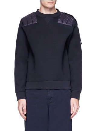 Main View - Click To Enlarge - MONCLER - Quilted panel neoprene sweatshirt