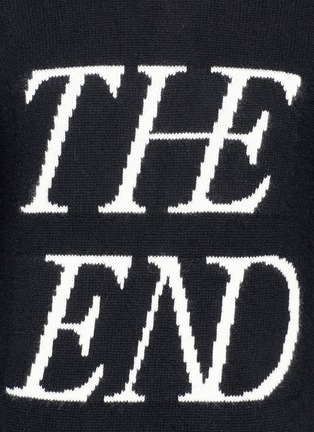Detail View - Click To Enlarge - MC Q - 'The End' slogan intarsia wool-cashmere sweater
