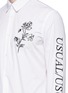 Detail View - Click To Enlarge - MC Q - Floral slogan embroidered woven cotton shirt