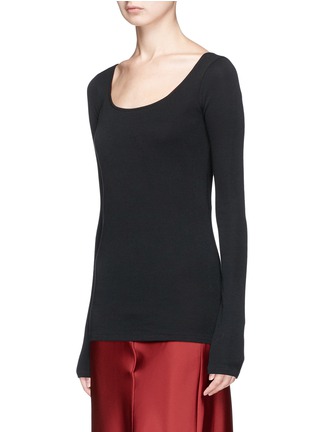 Front View - Click To Enlarge - HELMUT LANG - 'Ballet' modal-pima cotton sweater