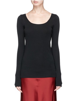 Main View - Click To Enlarge - HELMUT LANG - 'Ballet' modal-pima cotton sweater