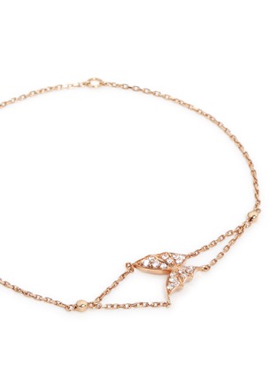 Detail View - Click To Enlarge - STEPHEN WEBSTER - Diamond pavé 18k rose gold mini moth charm bracelet