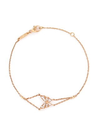 Main View - Click To Enlarge - STEPHEN WEBSTER - Diamond pavé 18k rose gold mini moth charm bracelet