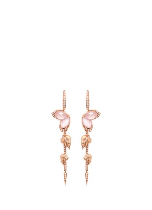 Main View - Click To Enlarge - STEPHEN WEBSTER - Crystal Haze diamond 18k rose gold detachable earrings