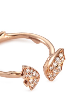Detail View - Click To Enlarge - STEPHEN WEBSTER - Bat diamond 18k rose gold mini open ring
