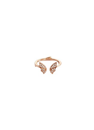 Main View - Click To Enlarge - STEPHEN WEBSTER - Bat diamond 18k rose gold mini open ring