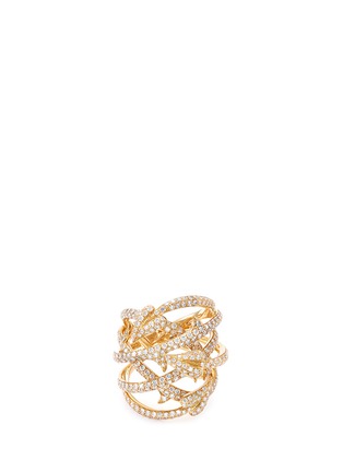 Main View - Click To Enlarge - STEPHEN WEBSTER - 'Poison Ivy Couture Set' diamond 18k yellow gold caged ring
