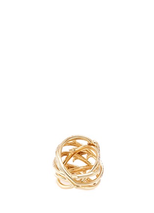 Figure View - Click To Enlarge - STEPHEN WEBSTER - 'Poison Ivy Couture Set' diamond 18k yellow gold caged ring