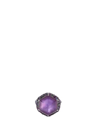 Main View - Click To Enlarge - STEPHEN WEBSTER - Crystal Haze diamond sapphire 18k white gold hexagon small ring