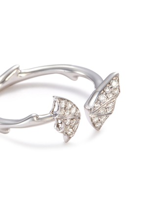 Detail View - Click To Enlarge - STEPHEN WEBSTER - Diamond 18k white gold batmoth mini open ring