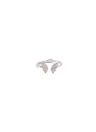 Main View - Click To Enlarge - STEPHEN WEBSTER - Diamond 18k white gold batmoth mini open ring