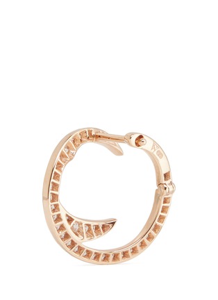 Detail View - Click To Enlarge - STEPHEN WEBSTER - 'Stem Mini Hoop' diamond pavé 18k rose gold earrings