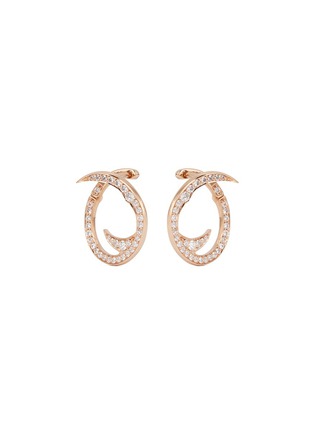Main View - Click To Enlarge - STEPHEN WEBSTER - 'Stem Mini Hoop' diamond pavé 18k rose gold earrings