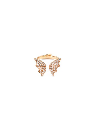 Main View - Click To Enlarge - STEPHEN WEBSTER - Diamond 18k rose gold batmoth open ring