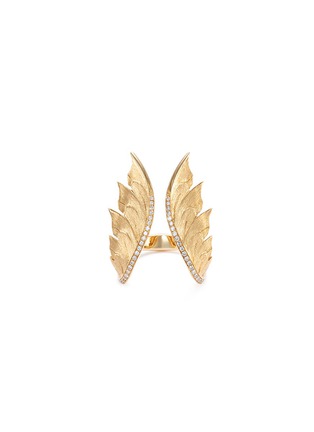 Main View - Click To Enlarge - STEPHEN WEBSTER - Diamond 18k yellow gold feather open ring