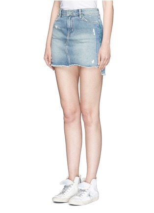 Front View - Click To Enlarge - SANDRINE ROSE - 'The Mini Skirt' in embroidered denim
