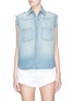 Main View - Click To Enlarge - SANDRINE ROSE - Tribal embroidered chambray sleeveless shirt