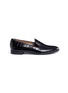 Main View - Click To Enlarge - ALUMNAE - 'Tuxedo Slipper' croc embossed leather flats