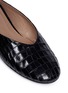 Detail View - Click To Enlarge - ALUMNAE - 'Almond' croc embossed leather slides