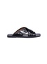 Main View - Click To Enlarge - ALUMNAE - 'X-Slide' croc embossed leather sandals