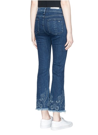 Back View - Click To Enlarge - RAG & BONE - Floral embroidery cropped flared jeans