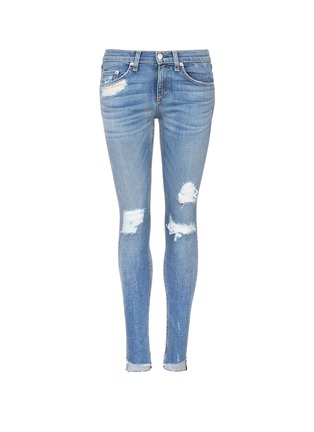 Main View - Click To Enlarge - RAG & BONE - 'Skinny' staggered hem jeans