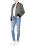 Figure View - Click To Enlarge - RAG & BONE - 'Skinny' staggered hem jeans