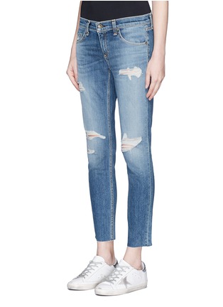 Front View - Click To Enlarge - RAG & BONE - 'Dre Capri' cutoff distressed slim boyfriend jeans