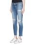 Front View - Click To Enlarge - RAG & BONE - 'Dre Capri' cutoff distressed slim boyfriend jeans