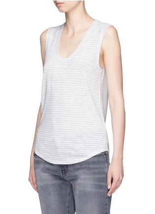 Front View - Click To Enlarge - RAG & BONE - 'Valley' stripe linen-modal tank top