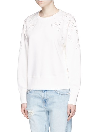 Front View - Click To Enlarge - RAG & BONE - Cutwork embroidery French terry sweatshirt