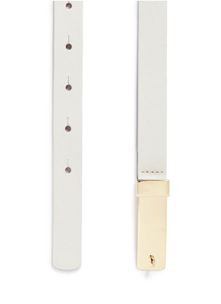 Detail View - Click To Enlarge - MAISON BOINET - Cowhide leather stud buckle skinny belt