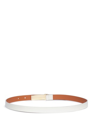 Back View - Click To Enlarge - MAISON BOINET - Cowhide leather stud buckle skinny belt