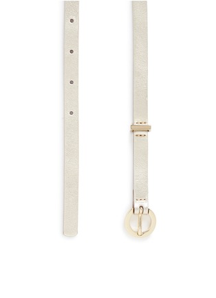 Detail View - Click To Enlarge - MAISON BOINET - Metallic cowhide leather skinny belt