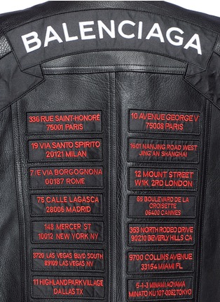 Detail View - Click To Enlarge - BALENCIAGA - Embellished oversized buffalo leather biker vest