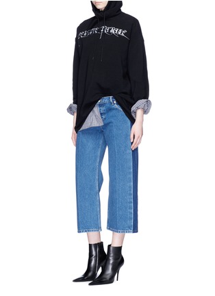 Figure View - Click To Enlarge - BALENCIAGA - 'Rockabilly' side fade wide leg cropped jeans